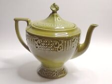 Vintage 1968 Madeira Ironstone Canonsburg Pottery Co. Tea Pot Avocado Green picture