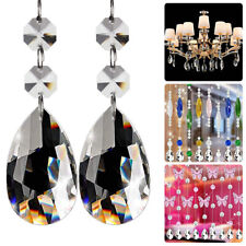 20Pcs Crystal Clear Teardrop Chandelier Prisms Pendants Parts Beads Hanging 38mm picture