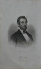United States Civil War President Abraham Lincoln Engraving Original 1863 picture