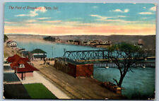 Postcard Indiana IN c.1910's Bird's-Eye View Foot of Broadway Street Peru Y10 picture