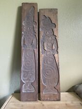 2 Antique 26” And 27” Dutch Gingerbread Springerle Speculaas Wood Cookie Molds picture