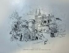 1907 France Cathedral at Chartres illustrated picture