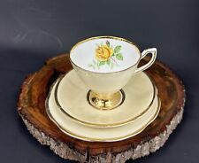 Vintage Clare Yellow Bone China TeaCup, Saucer & Tea Plate Trio Made In England picture
