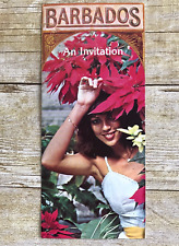 Vintage Brochure Barbados Travel Vacation Advertising Tourism Pretty Lady Cover picture