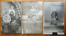 lot of 3 real photo images of people, humans, postcard rppc picture
