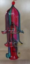 Vintage 3-Tier Multi-color Blown Glass Nesting Bells (Chimes) picture