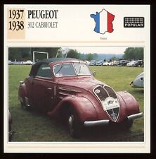 1937 1938 Peugeot  302 Cabriolet  Classic Cars Card picture