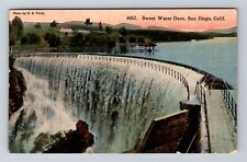 San Diego CA-California, Sweet Water Dam, c1916 Antique Vintage Postcard picture