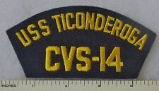 USS TICONDEROGA CVS-14 - US NAVY AIRCRAFT CARRIER SHIP HAT / CAP PATCH 1969-1973 picture