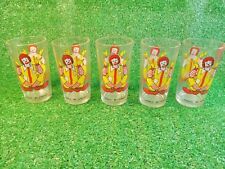 LOT OF 5 Vintage McDonalds Tumbler Glass Ronald McDonald Sitting Bright Colors 2 picture
