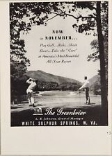 1936 Print Ad The Greenbrier Resort Hotel, Golf Course White Sulphur Springs,WV picture