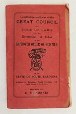 antique IMPROVED ORDER RED MEN south carolina CODE OF LAWS great council picture