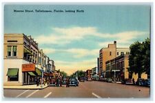 c1940s Monroe Street Looking North Tallahassee Florida FL Unposted Cars Postcard picture