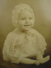 Antique Metal Framed Sepia Photograph Adorable Happy Baby ID'd Breaher Family  picture