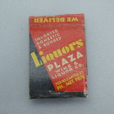 Gillie Lounge Liquors Plaza Vintage Matchbook Cover Struck picture