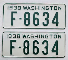 1938 Washington License Plates Pair DMV Clear, Restored. picture