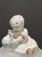 Antique 1930s ZSOLNAY Hungarian Porcelain Girl with a Jug Figurine picture