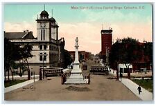 Columbia South Carolina Postcard Main Street Capitol Steps c1910 Vintage Antique picture