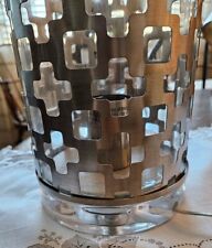 Pair of Geometric Chrome Table Lamps. MCM,sleek,lamp Art. 16inch Tall. picture