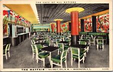 Linen Postcard  The Mayfair Restaurant The Cafe of All Nations in Washington DC picture