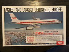 Trans World Airlines Boeing 707 Intercontinental Jet Vintage Print Ad 1959 picture