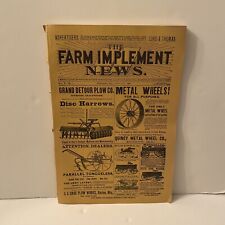 Rare Authentic Agricultural Collectible The Farm Implement News 1889 Chicago picture