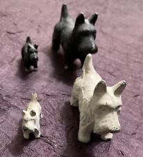 Antique Miniature Cast Iron Scottish Terriers Figurines 2 Mothers 2 Pups picture