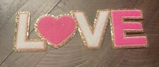 Love Iron On Chenille Patches with Gold-Glitter Edging - 11