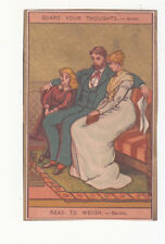 Youth's Companion Cutout GUARD YOUR THOUGHTS Family Settee Vict Card c1880s picture