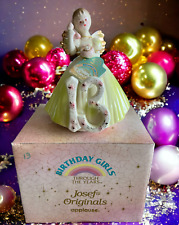 Vintage Josef Originals birthday angel 13 in box larger 6.75 in. yellow picture