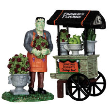 Lemax Spooky Town Graveyard Bouquets Cart Halloween Village Carnival Set Of 2 picture