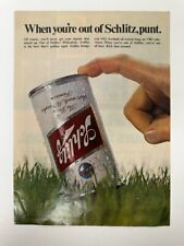 1969 Vintage Print Ad When You're Out Of Schlitz Punt Beer picture