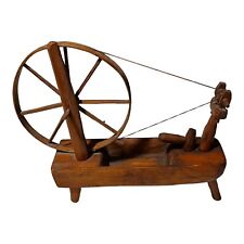Vintage Wooden Spinning Wheel with Planter Folk Art Country Display Decor picture