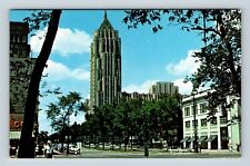 Detroit MI, Fisher Building, West Grand Boulevard, Michigan Vintage Postcard picture