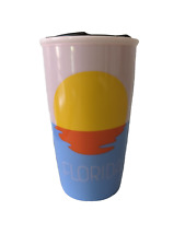 Starbucks Florida Sunset Pelican Ceramic Traveler Tumbler Coffee Mug 12oz w/ lid picture