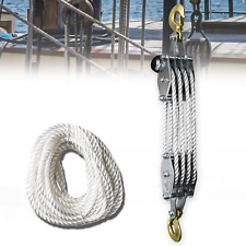 FITHOIST Block and Tackle 2200 lbs, 4400 LBS Breaking Strength Heavy Duty 65 Ft picture
