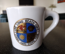 Vintage USS LONG BEACH CGN-9 COFFEE MUG CUP RESTAURANT WARE NAVY GUIDED MISSILE picture