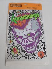 1990s Sealed Hallmark Goosebumps Curly Super Sticker Sheet Skull Spider Web picture