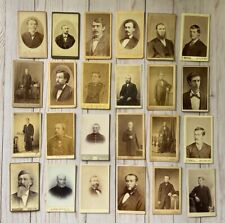 24 Antique CDV Photographs Of Men Handsome Gentlemen Beards Young Old Lot picture