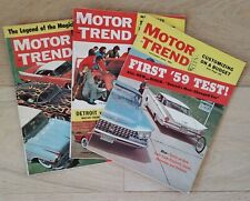 3 MOTOR TREND Lot 1958 Magazines w/ articles On VW Pontiac Buick Volvo Rambler picture