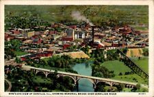Vermillion River, Birdseye View, Danville, Illinois IL Postcard picture