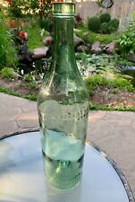 RARE Antique Big Green Cognac Courvoisier Bottle Wavy Glass Imprint Federal Law picture