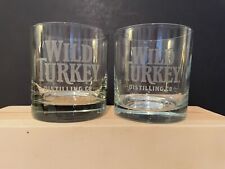 2 Wild Turkey Distilling Co. Bourbon Whiskey Etched Rocks Glass - Two Styles picture