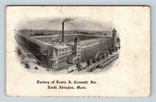 North Abington MA, Factory, Lewis A Crossett, Massachusetts Vintage Postcard picture