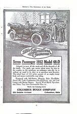 Vintage Magazine Ad Ephemera - McClure's - Columbus Buggy Co. 1912 Model 68D picture