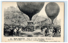 c1910 Departure Saint-Pierre Carnavalet Museum Hot Air Balloon Paris Postcard picture