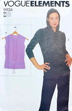 90s VOGUE ELEMENTS 9926 ALL SIZES 6-22 MISSES TOP HOODIE UC/FF picture