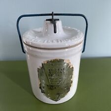 Antique WESTERN STONEWARE Jar Wire Lid Crock Monmouth IL 6