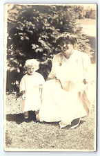 c1910 LADY WITH TODDLER P.H. TRAKAT WEST BEND WISCONSIN RPPC POSTCARD P2763 picture