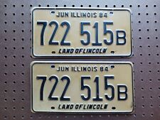 1984 Illinois Auto Car Truck License Plates Matched Set Pair 722 515 B picture